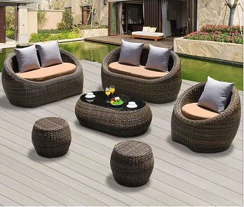 Contemporary Modern Synthetic Rattan Outdoor Garden Furniture Set - Buy