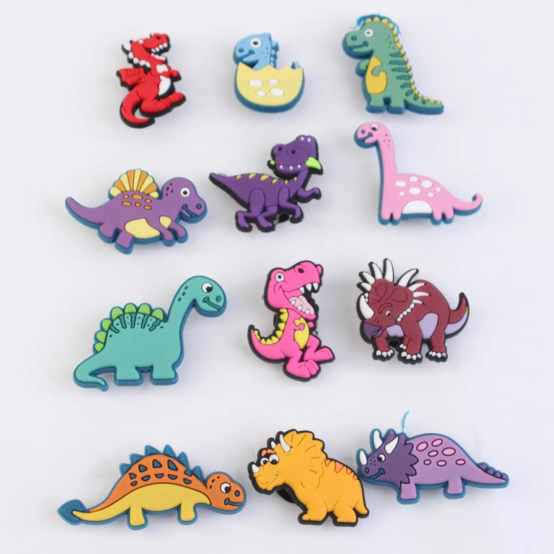 

wholesale stock gibz custom logo soft pvc cartoon dinosaur shoe decoration animal shoe charms for croc, As picture