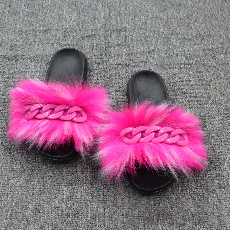 

Janhe pantuflas terlik Women's slippers 2021 Chain Furry house custom Flip flops designer slides fur slippers fur slides sandals, 11 colors
