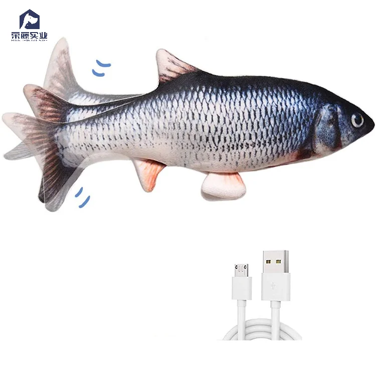 

Wholesale Usb 3d Soft Cute Moving Nip Floppy Automatic Chew Pet Interactive Fish Toy For S, Customized