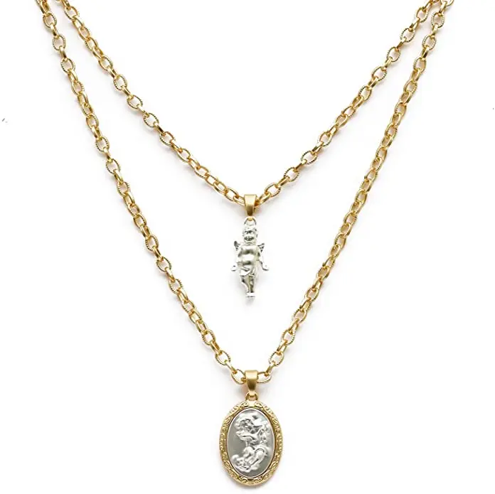 

14K Gold Plated Layered Choker Necklace for Women