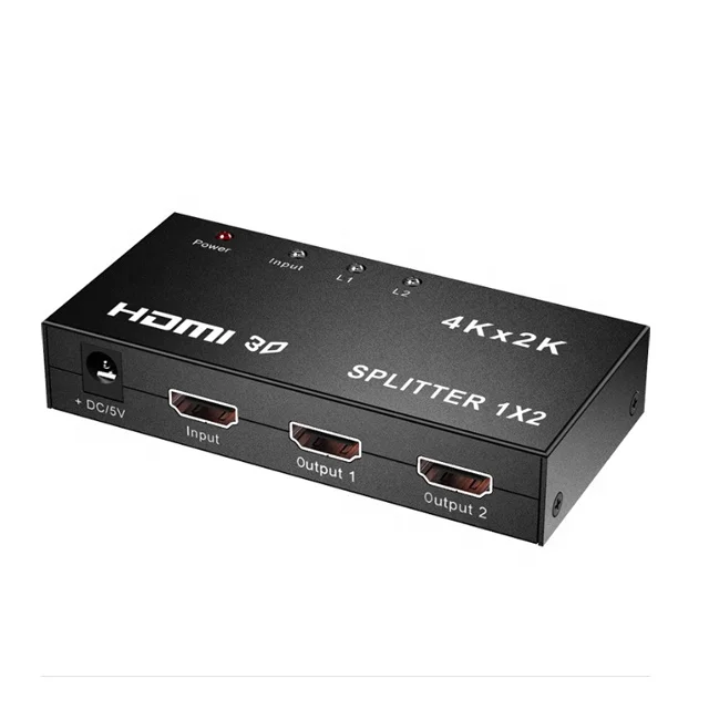 

1x2 2 Ports 4k 1080p Powered Splitter for Full HD 1080P & 3D Support