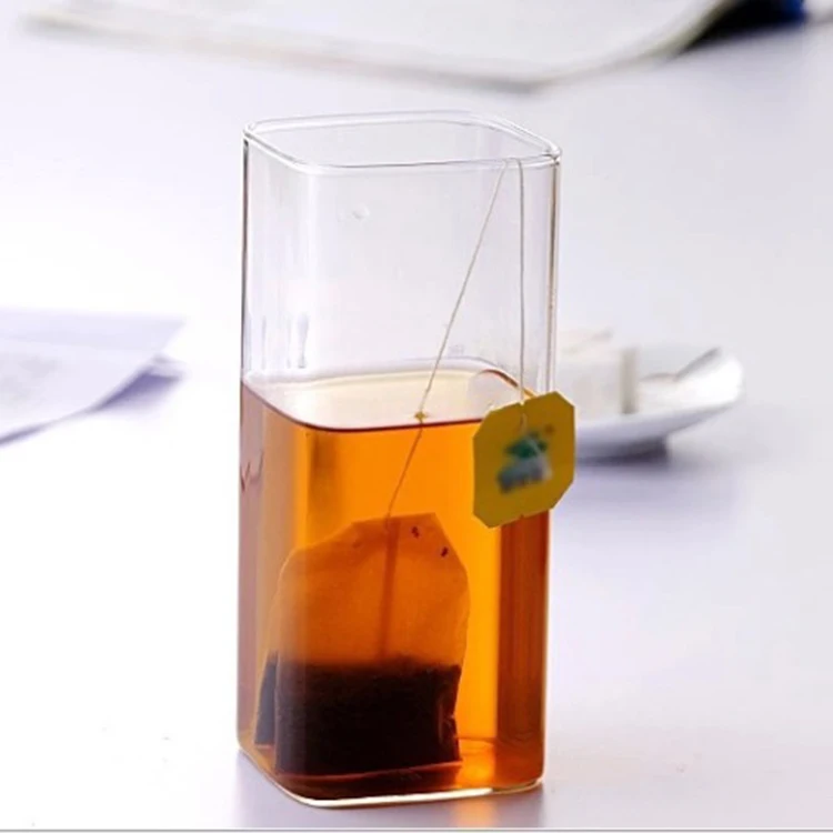 
Healthy transparent borosilicate square drinking glass 