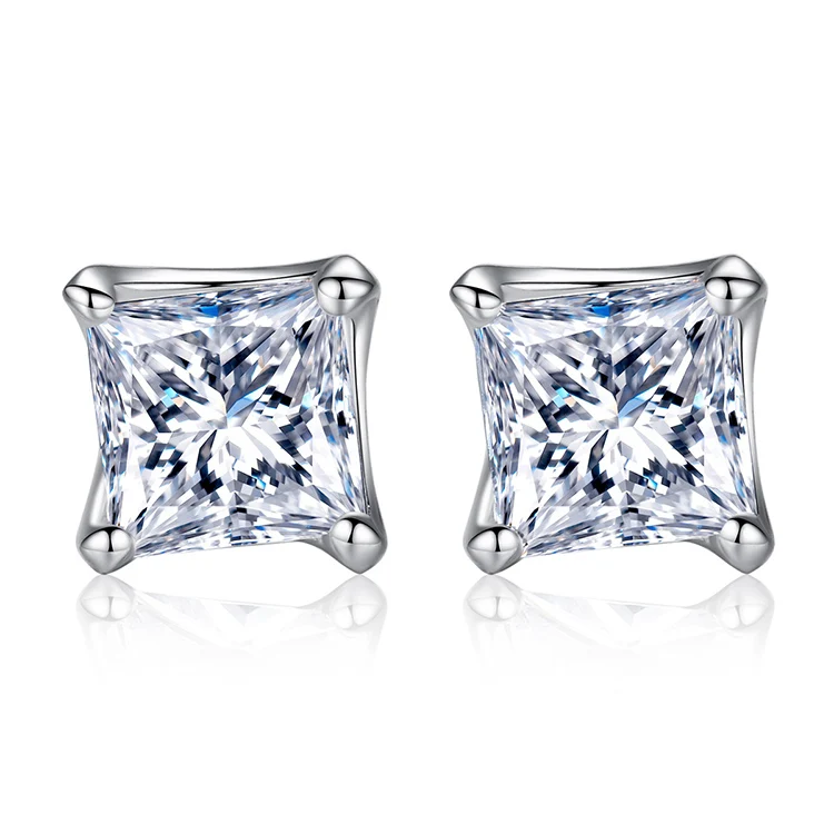 

Charare fashion 925 sterling silver square zircon stud earrings