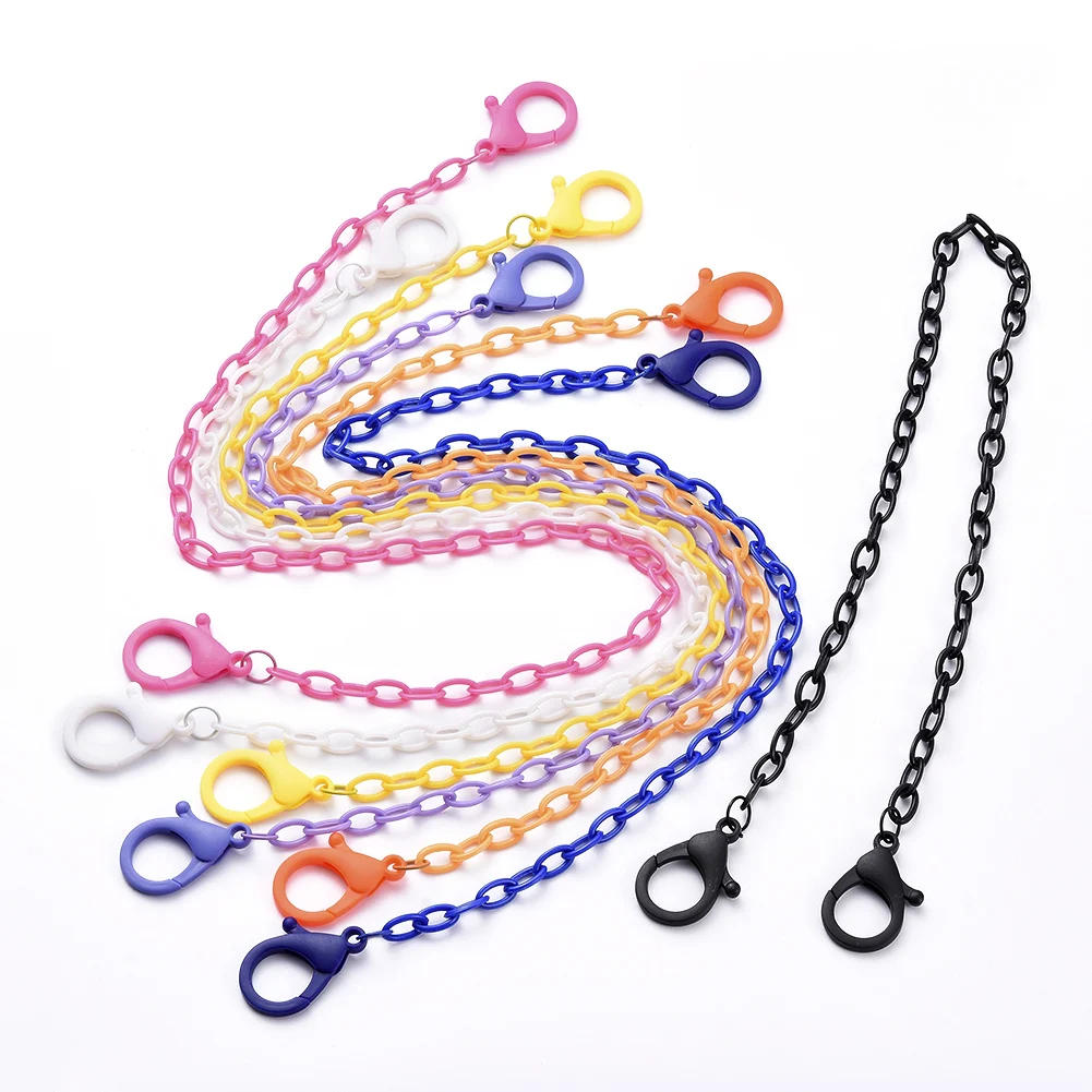 

Pandahall Colorful Personalized ABS Plastic Cable Chain Necklaces, Mixed color