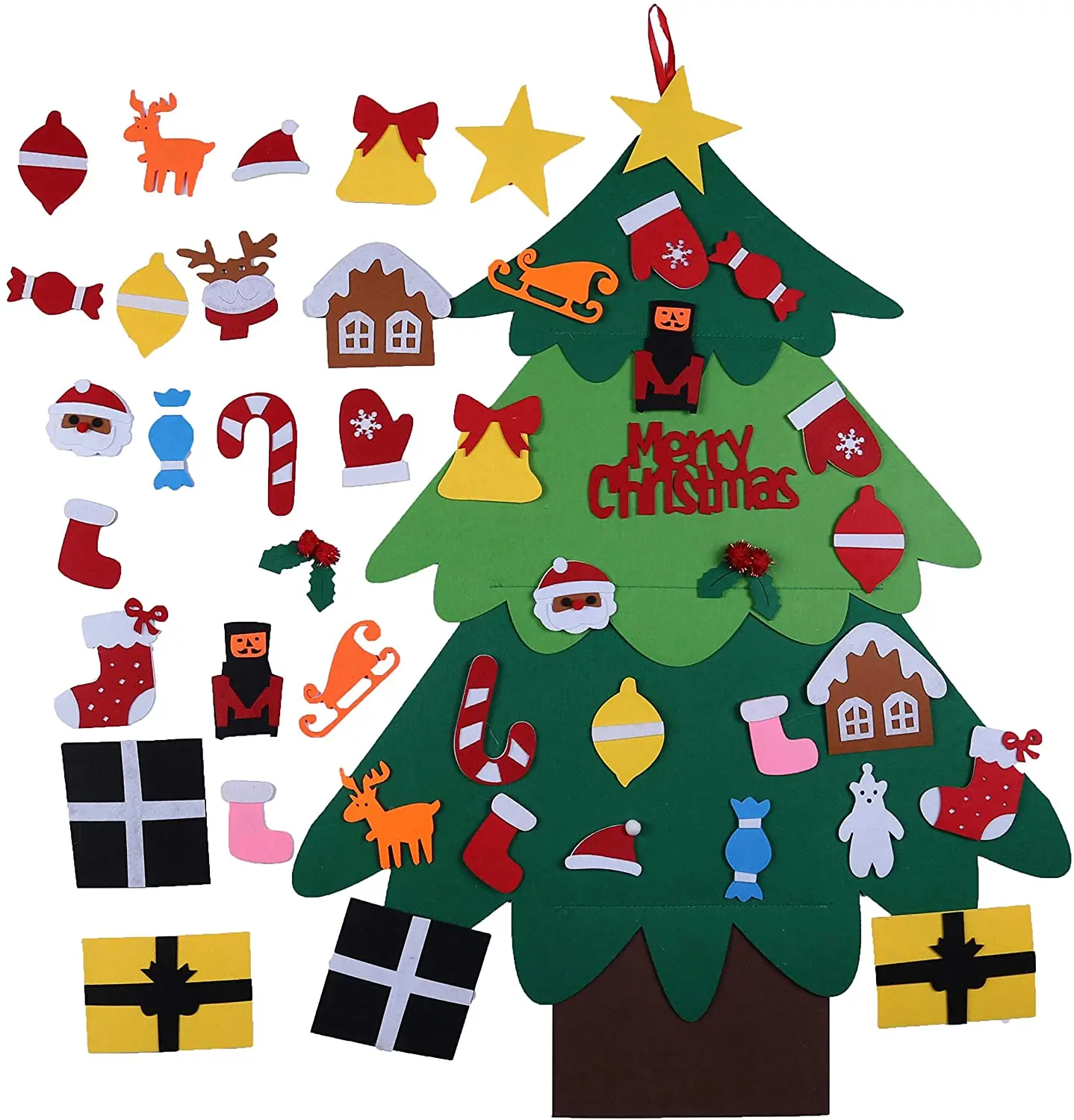 Felt Christmas Tree Toddler Diy Layered Felt Wall Christmas Tree 3.3 Feet Handmade Children