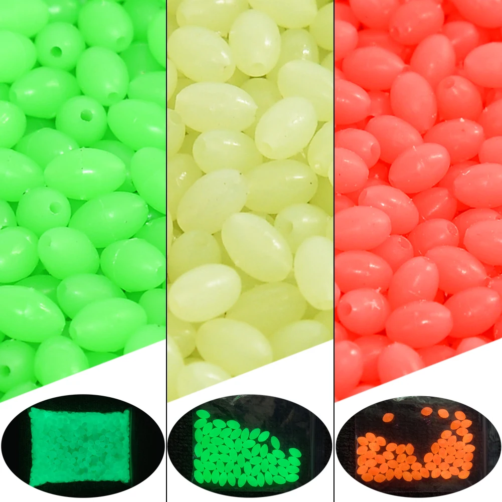 

Soft Egg Beads Fishing Stop Luminous Oval Rubber Stopper Night Fly Fishing Accessories pesca