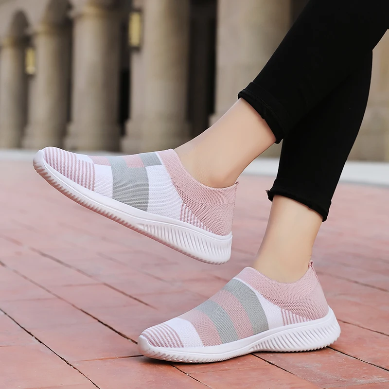 

Mesh sneakers ladies color shoes socks ladies spring summer flat shoes feet plus size loafers zapatillas mujer
