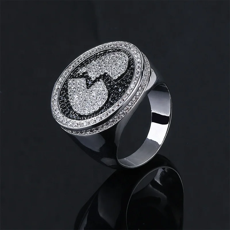 

New Broken Heart HipHop Ring Plated Full Iced Out Bling Ring Micro Pave Cubic Zirconia Stones Round Rings Men Gift bling Jewelry