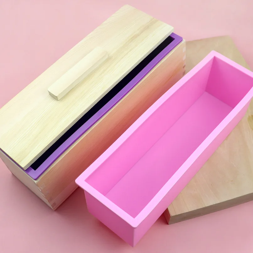 

DUMO Wooden Rectangular Handmade Soap Mold Cold Soap Wooden Box 1200ml Toast Mold