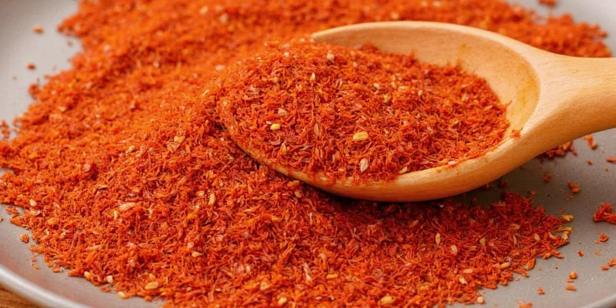 Togarashi seasoning on a wooden table with rice bowl