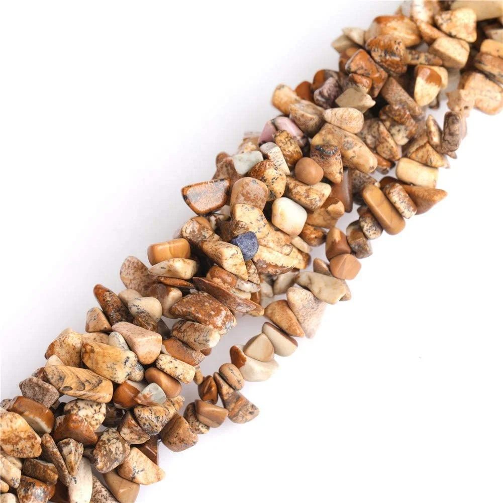 

Picture Jasper Chip Strands Assorted Stones Full Strand Beads Tumble Polished Crystal Gemstone Chip