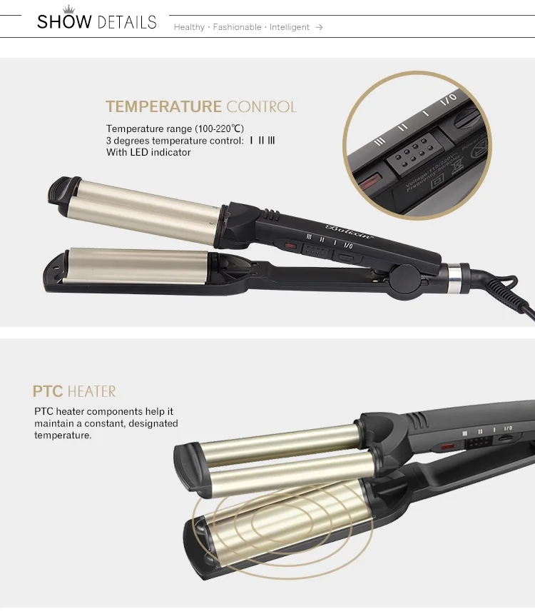Amazon Hot Salon Pro Crimping Machine 3 Tubes Hair Curling Iron Curler Buy Hair Curling Iron