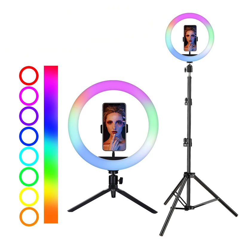

12 inch light ring with tripod stand aro de luz 12inch RGB led ring with control 12" colorful ring light