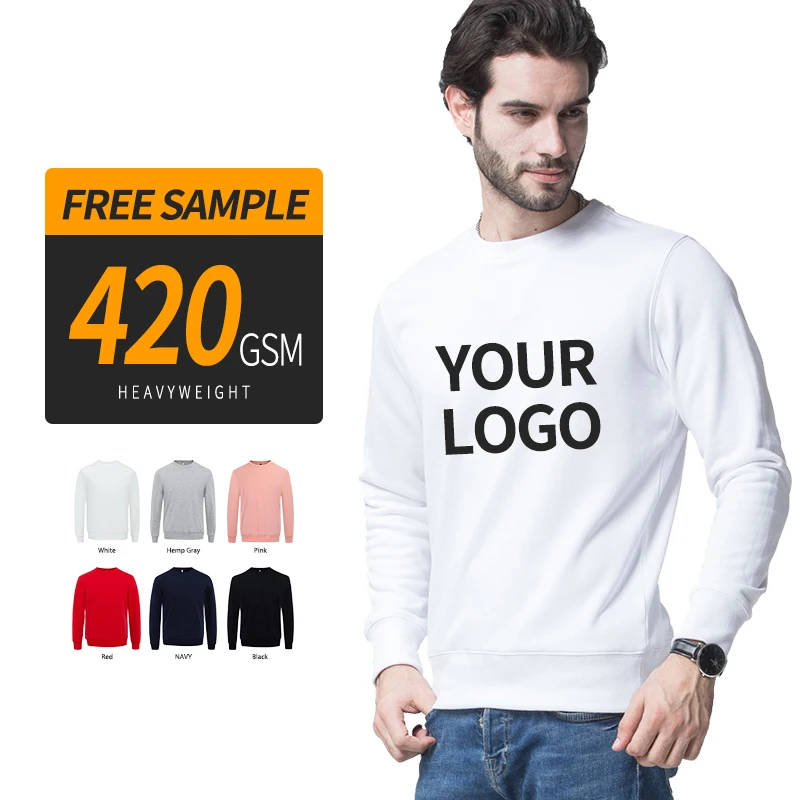 

Blank Fashion Streetwear Cotton Anime Clothes Sweat Suits Custom Crewneck Men White Plain Sweatshirt, Customized color