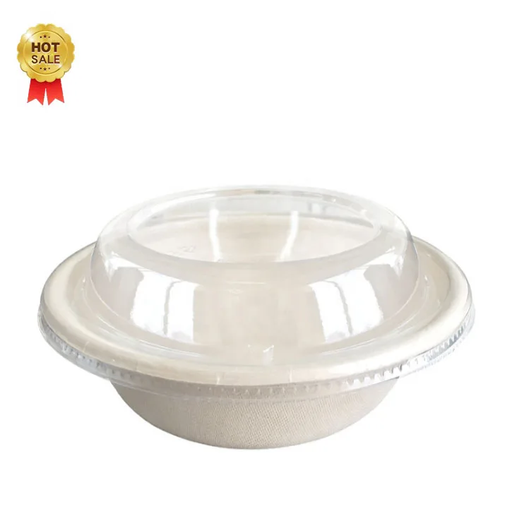 

D01 Free Sample bagasse sugarcane biodegradable disposable food noodle rice ramen salad bowl with lids, Customized color