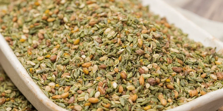 Assorted dried herbs laid out on a tray