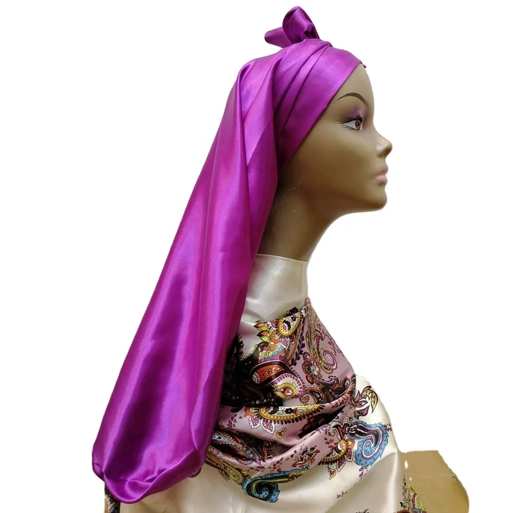 

Luxury Designer Tie Headbands Long Braids Bonnets Satin Silk Hair Wraps Bonnets Sleep Night Caps, Customized
