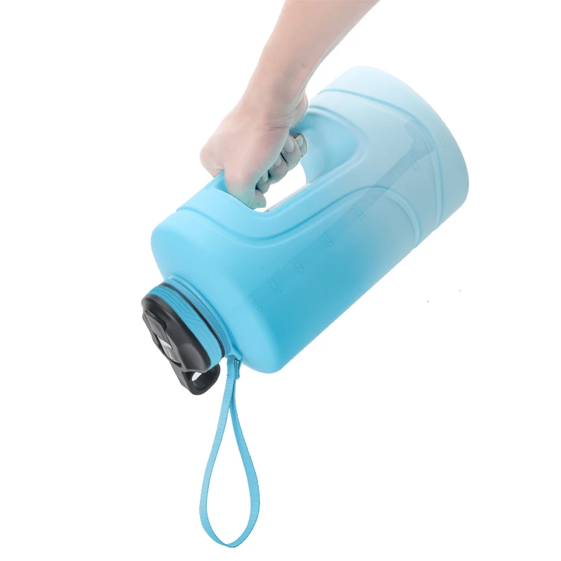 

2021hot one gallon sport water bottle Large Capacity motivational Water Bottle PETG Plastic Time Marker custom packing, Customized color