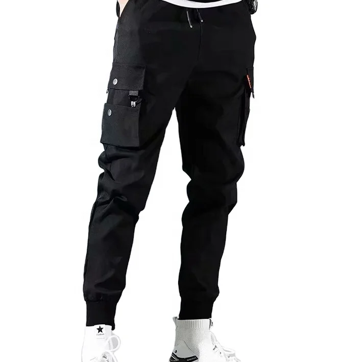 

Wholesale Autumn Fashion Casual Trousers Solid Color Hip Hop Men's Cargo Pants2021