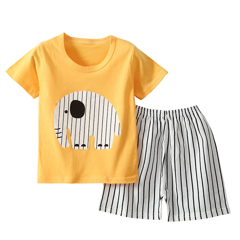 

children summer new cute pajamas Children Clothes Set For Baby Kids Summer Latest Infant boys and Girls Short Sleeveless