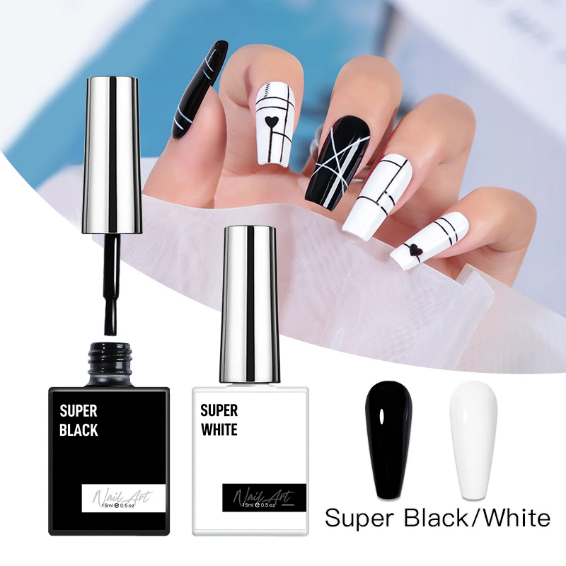 

JTING nails gel suppliers new design hot popular super black white solid gel polish uv gel nail regular OEM private label, White black