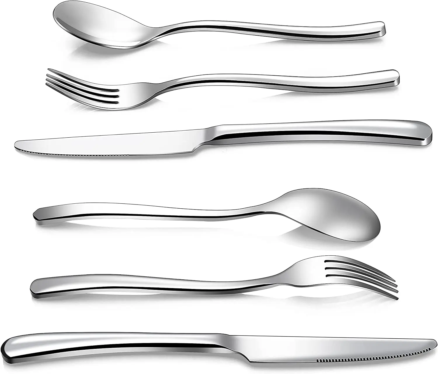 

Extra thick and heavy duty Silverware Flatware Cutlery Set, Stainless Steel Utensils, Include Knife Fork Spoon, Mirror or Gold