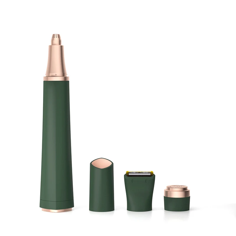 

Three Colors Three Cutter Heads Electric Eyebrow Trimmer Cutting Machine Bikini Hair Remover Low Trimmer Price, White/gold/green