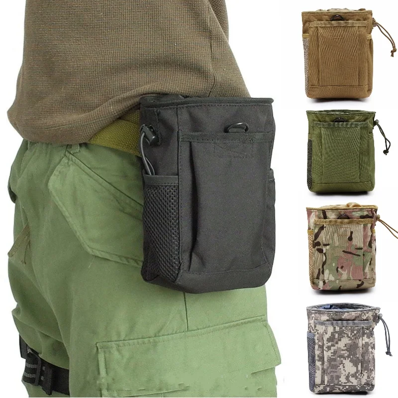 

Adjustable Military Utility Belt Fanny Hip Holster Bag Outdoor Ammo Pouch Tactical Molle Drawstring Magazine Dump Pouch
