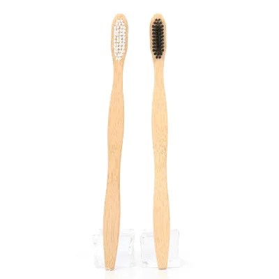 

P364 Natural Bamboo Toothbrush Disposable Hotel Soft Bristles Natural Eco Bamboo Fibre Wooden Handle Toothbrushes, Colors