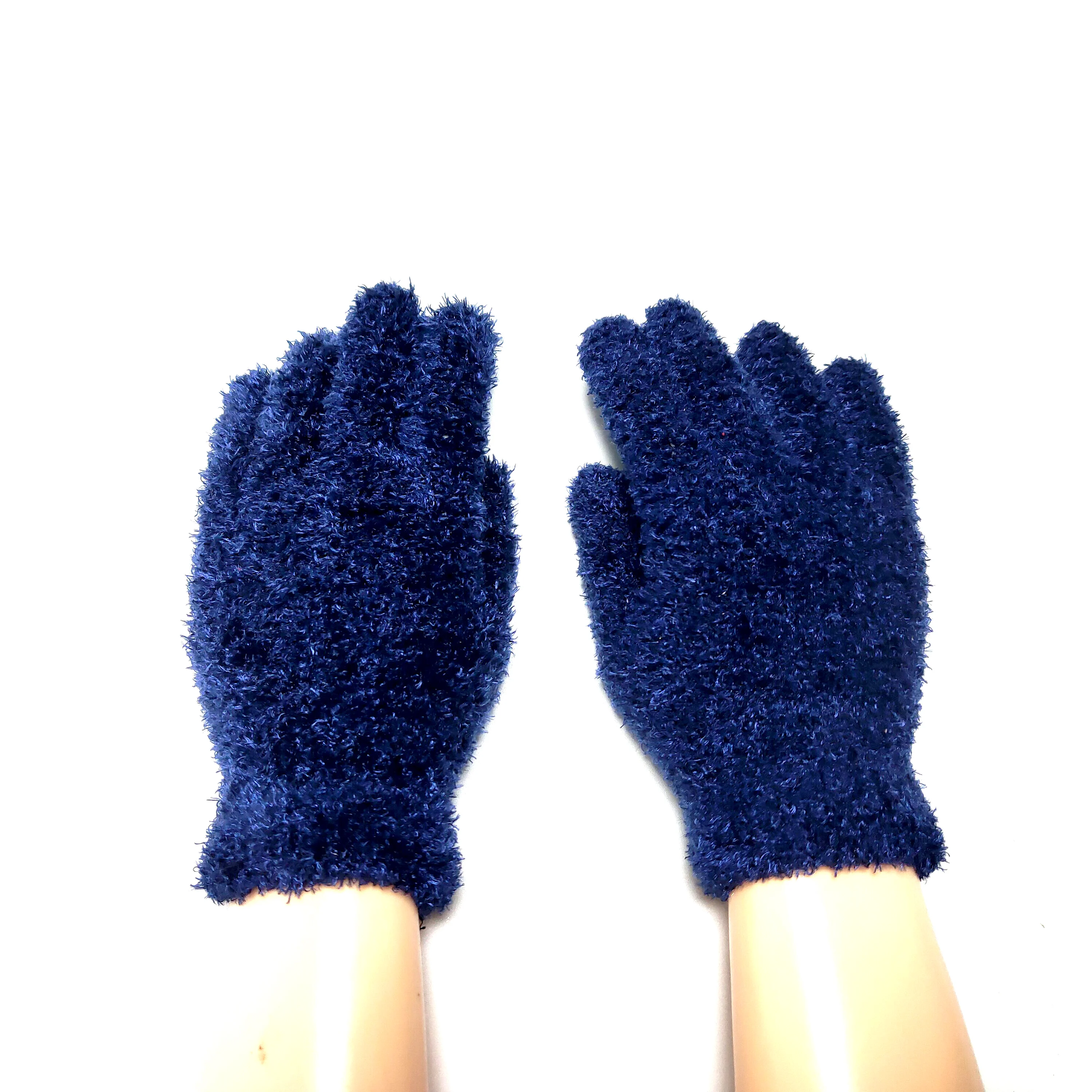 
High selling cute lovely children kids lady velvet Pure color knitted Bear Palm winter magic soft gloves 