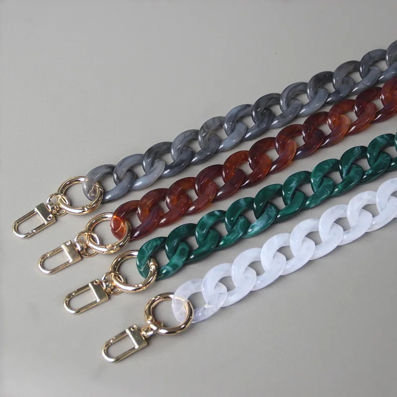 

Wholesale 2cm Width Purse Chain Strap Ornament Accessories Acrylic Belt Ladies Chain Shoulder Handbag Straps