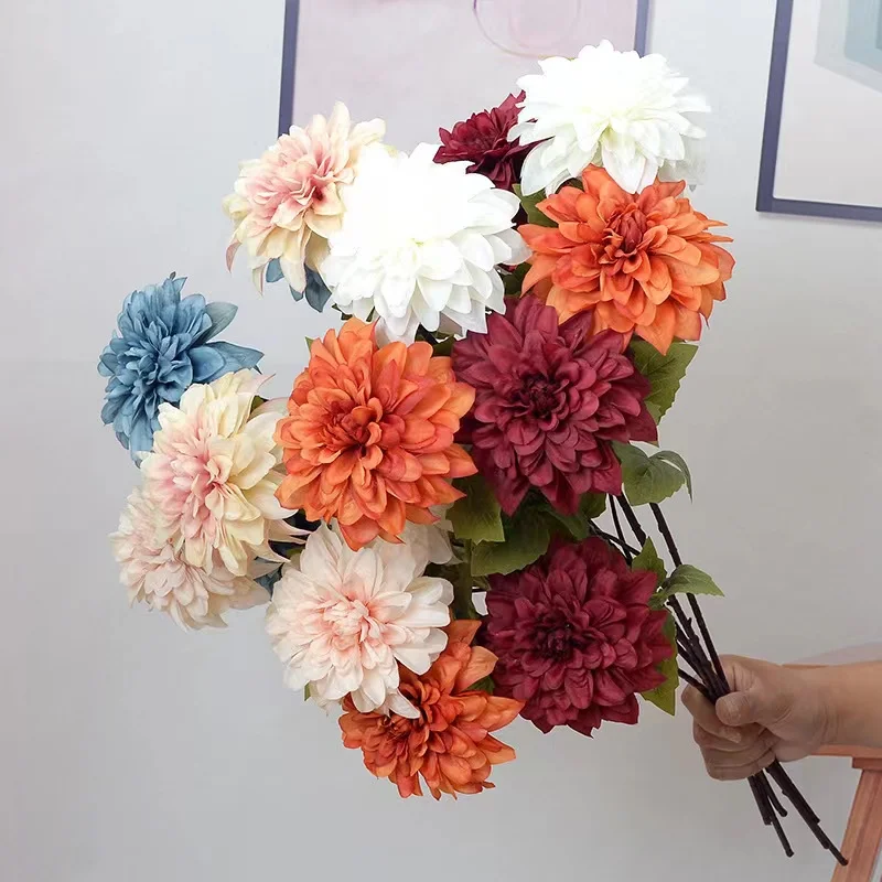 

QSLH-F368 artificial flowers Artificial Dahlia Flowers Silk Dahlia Flowers for Home Bridal Wedding Party Festival Decoration