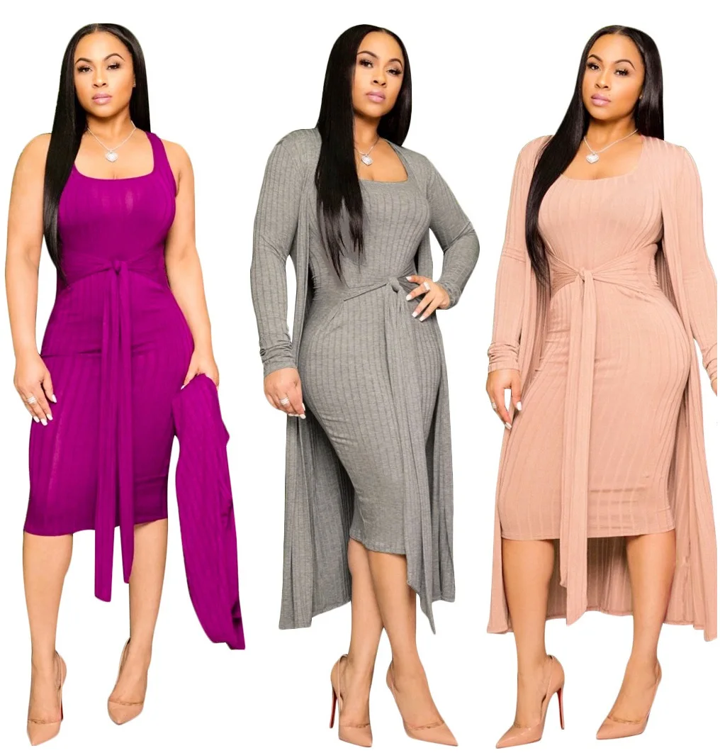 

Lounge Wear Sets Women Autumn Clothing Long Sleeve Dress Womens Cardigans Knit Two Piece Matching Set, Picture color