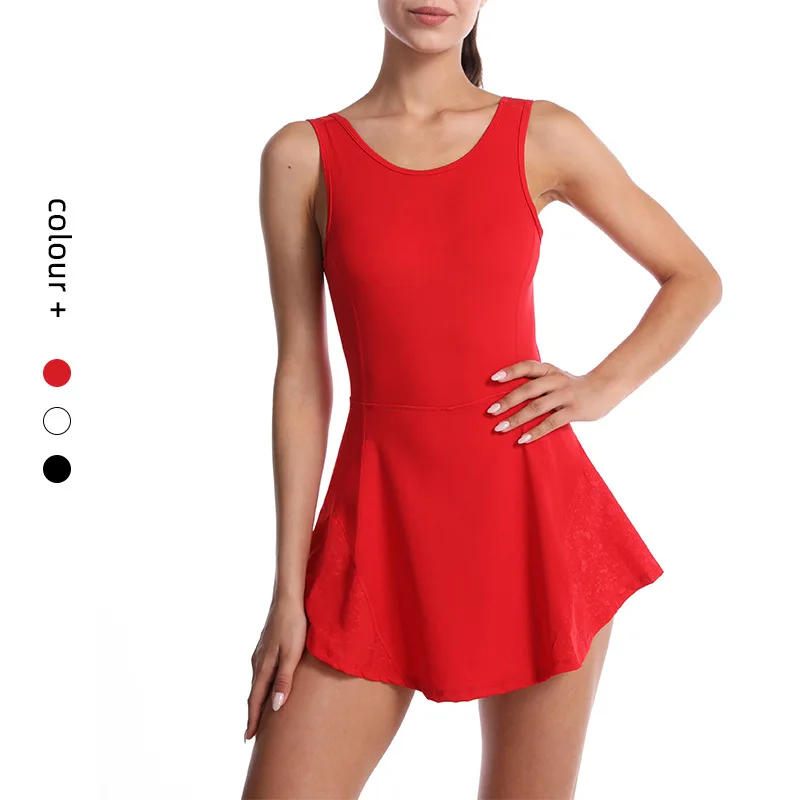 

wholesale stock tennis dress women tennis golf sports dress with inside shorts and pocket sports skorts