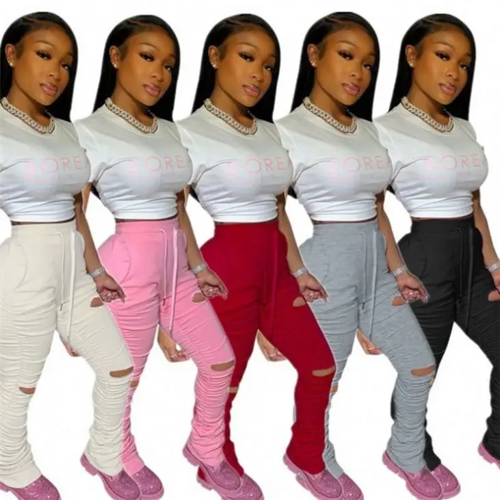 

Women Full Clothing Length Pants Skinny Trousers Flared Stacked Pants Leggings