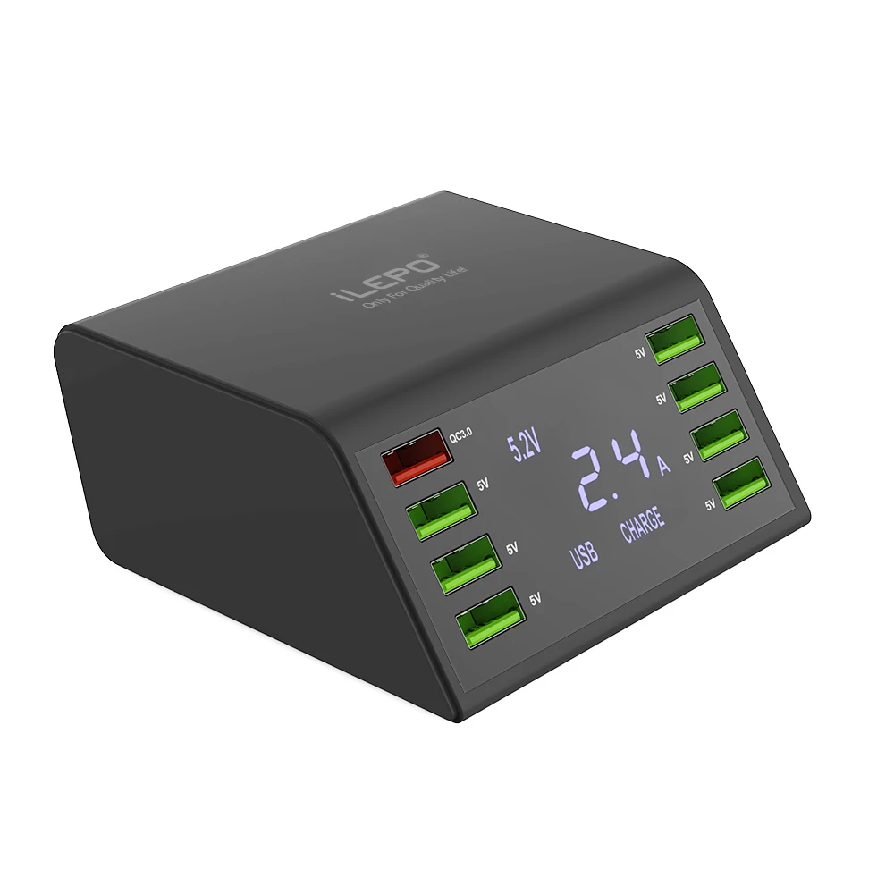 

Quick USB Charge 60W QC 3.0 Fast Charger USB Portable Charging Mobile Phone Charger For Phone Adapter, White black