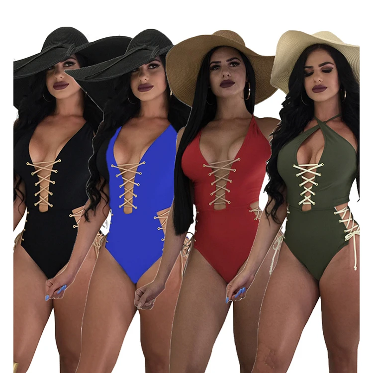 

PEARL Hot Selling 2021 Hollow Out Bandage Summer Womens Bodysuits Fatos De Banho Swimwear Women Swimsuit Sexy Bikini