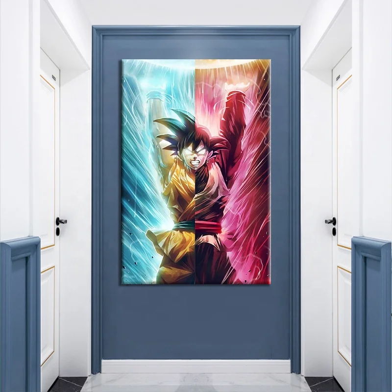

Black Goku Anime Poster Dragon Ball Z Oil Painting Canvas Wall Art Boy's Living Room Decor New Design, Multiple colours