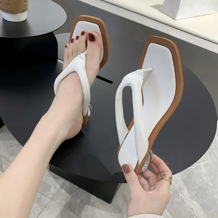 

Flip-flops for women outside wear sandal 2020 summer new high heels flip-flops slippers
