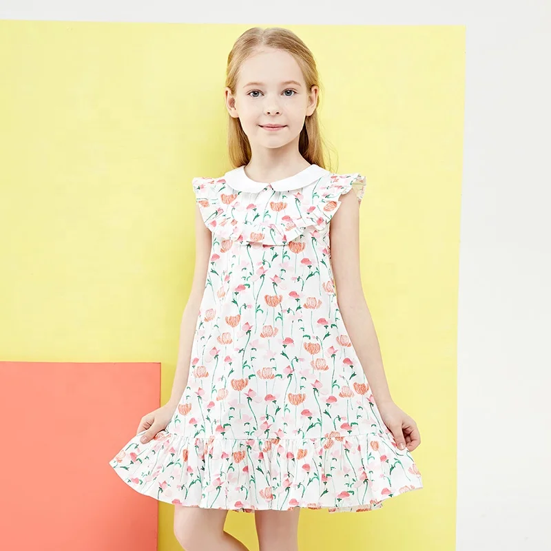 

Gabby Loop Kids Sleeveless Print Pink Flower Girl Dresses A-line Child Summer Dress, Picture shows