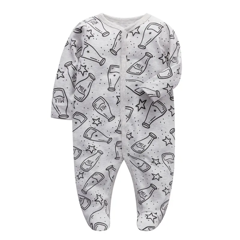 Newborn Pajamas For Girls Long Sleeved Cotton Sleep Suit 012 Months