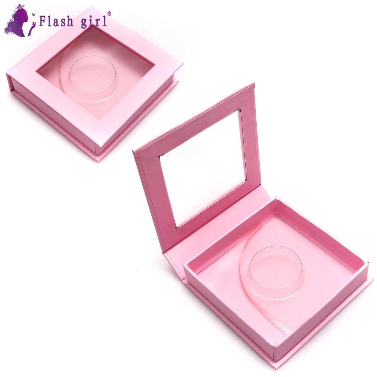 

Wholesale fashionable and tinny square 21color 3D Mink Eyelashes Private Label Box Package, Black color