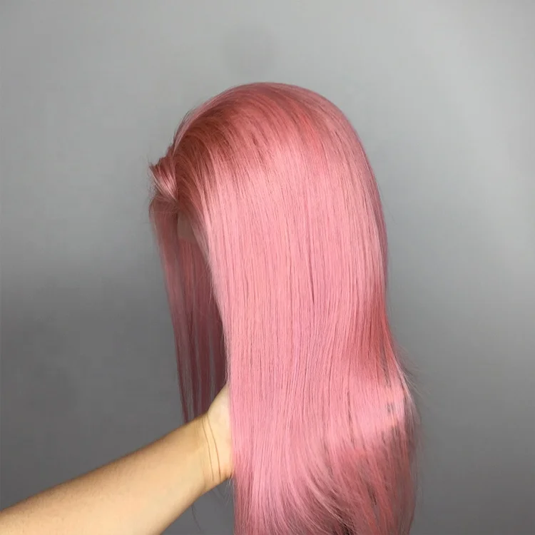 

Shy Hair New Style Pink 16 Inch Chinese Cheap Frontal Lace Wig