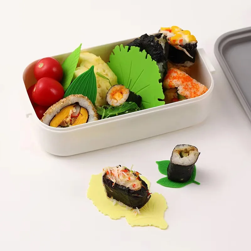 

sushi food decoration Small green leaf leaf model bento rice ball oil proof divider creative bento leaf divider sushi decor