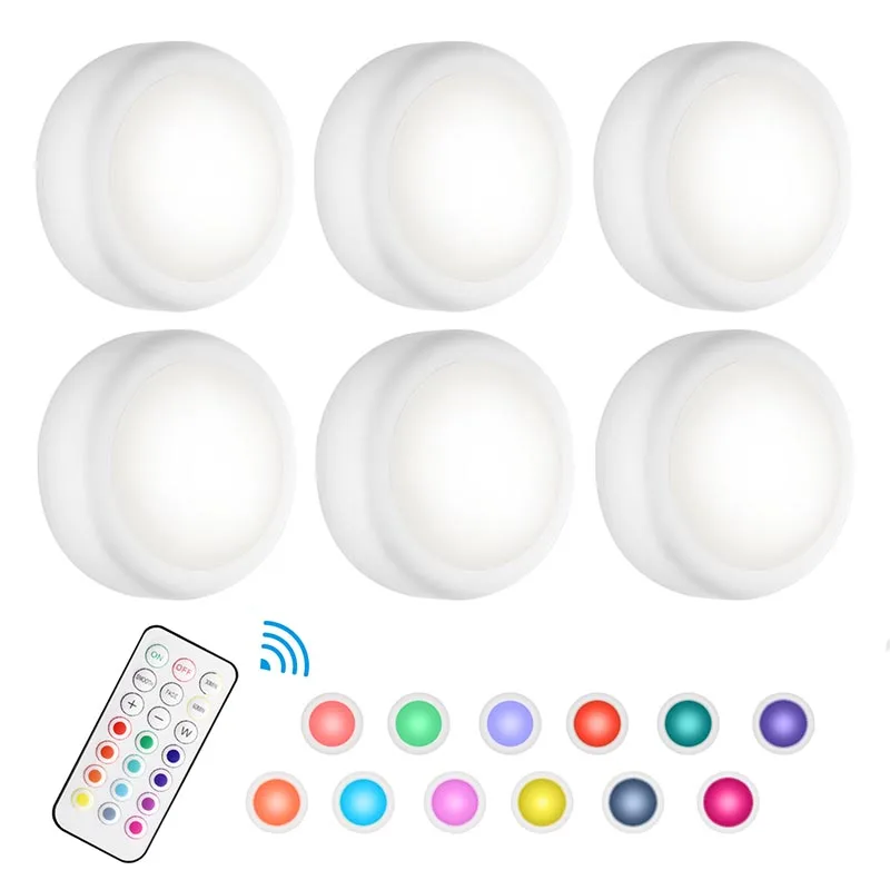 New Type Remote Control Batter Closet Light Big Round Shape Counter Lights Wireless Led Puck Lights For Wholesale