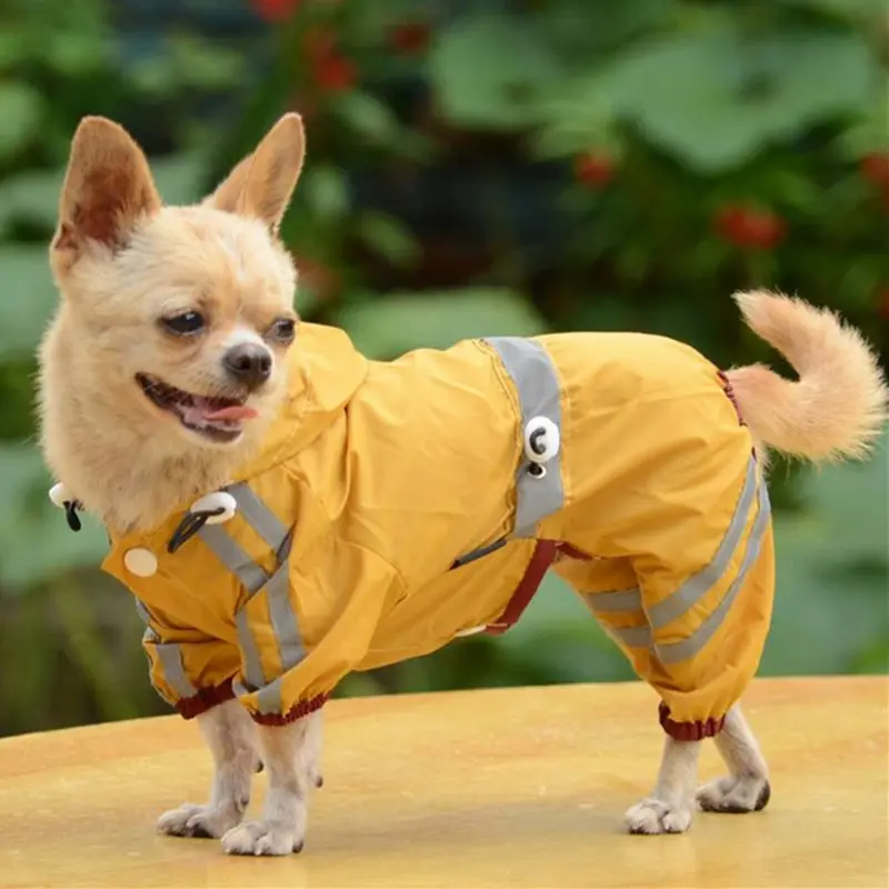 

Waterproof Dog for Small Dogs Rain Coats Jacket Puppy Raincoat Yorkie Chihuahua Clothes Pet Products 30S2, Blue yellow red