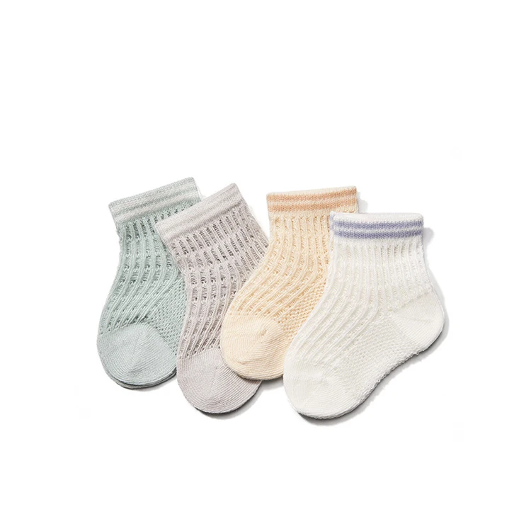 

2020 summer transparent breathable cotton newborn baby non-slip crew socks, Picture