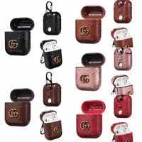 

mcm goyard mk GG lvv gu ccii Keychain Snake Bee imprint stamp emboss Gu cci lv Leather PU Case Cover For Airpods