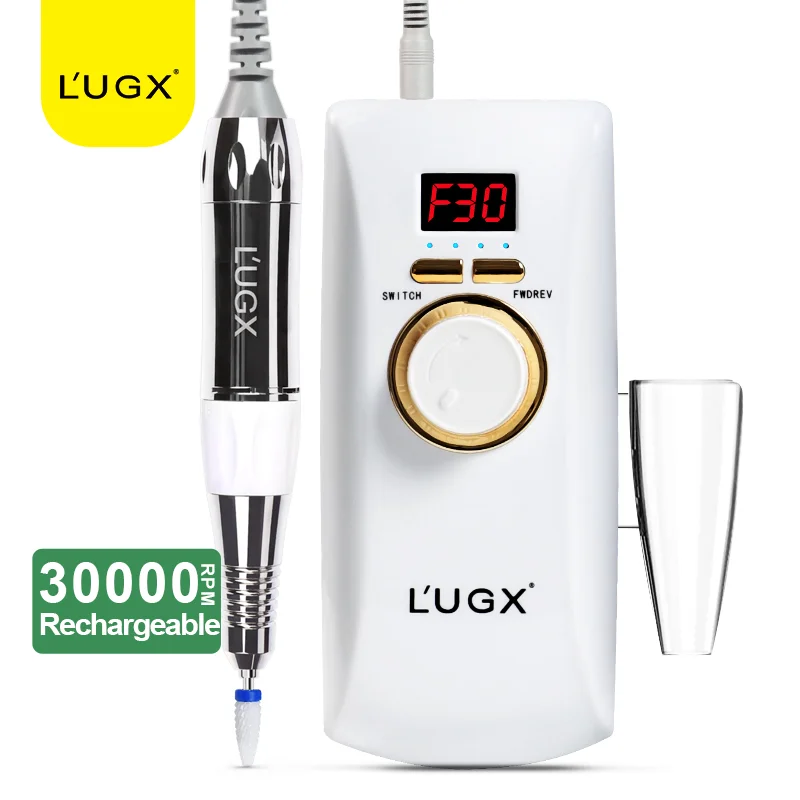 

L'UGX Brushless Rechargeable Nail Drill 30000Rpm Fast Dril Profesional Strong Files Pen